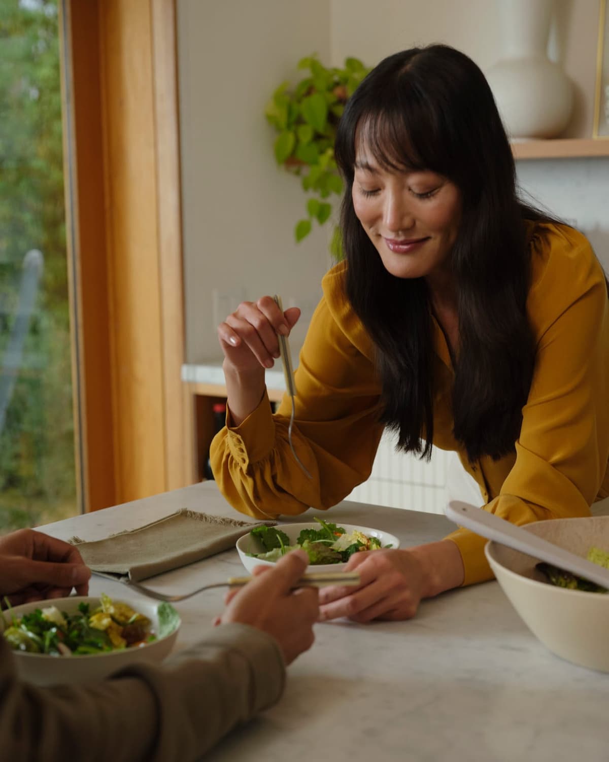 woman with salad