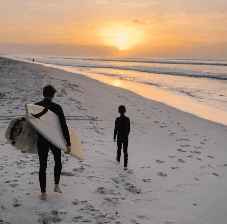 family surfing