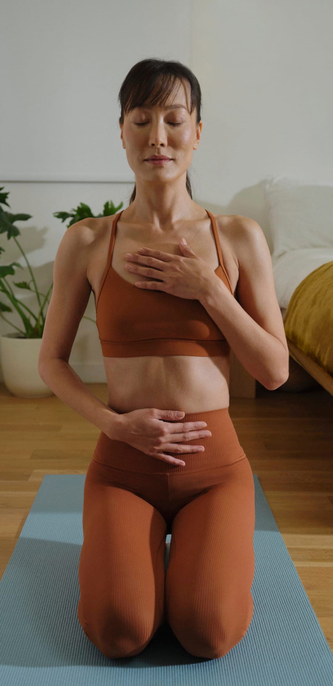 woman breathing excerise