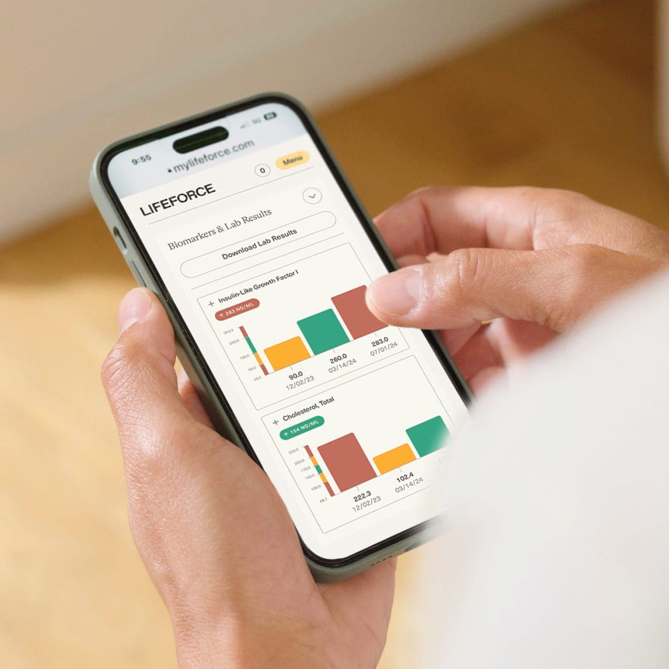lifescore biomarker dashboard